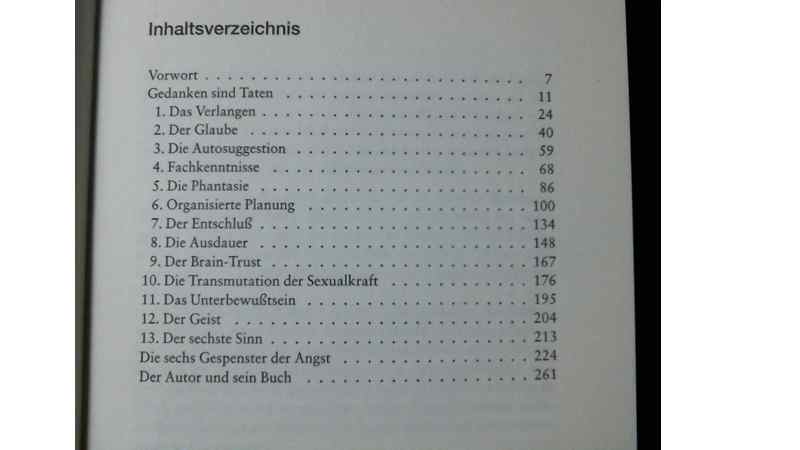 Napoleon Hill - Denke nach und werde reich. Inhaltsverzeichnis Napoleon Hill Inhaltsverzeichnis Denke nach und werde reich
